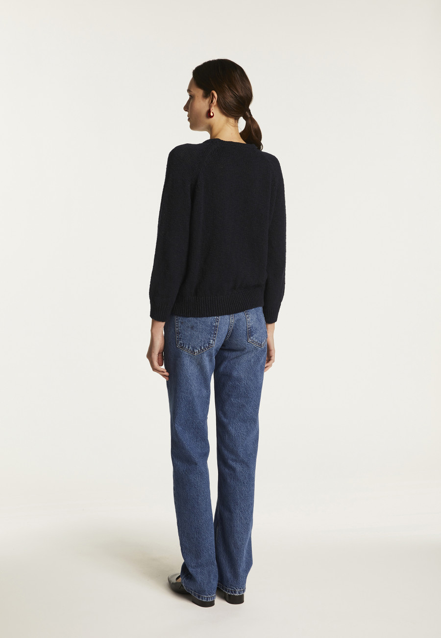 Cotton and linen crew neck sweater - Nicky