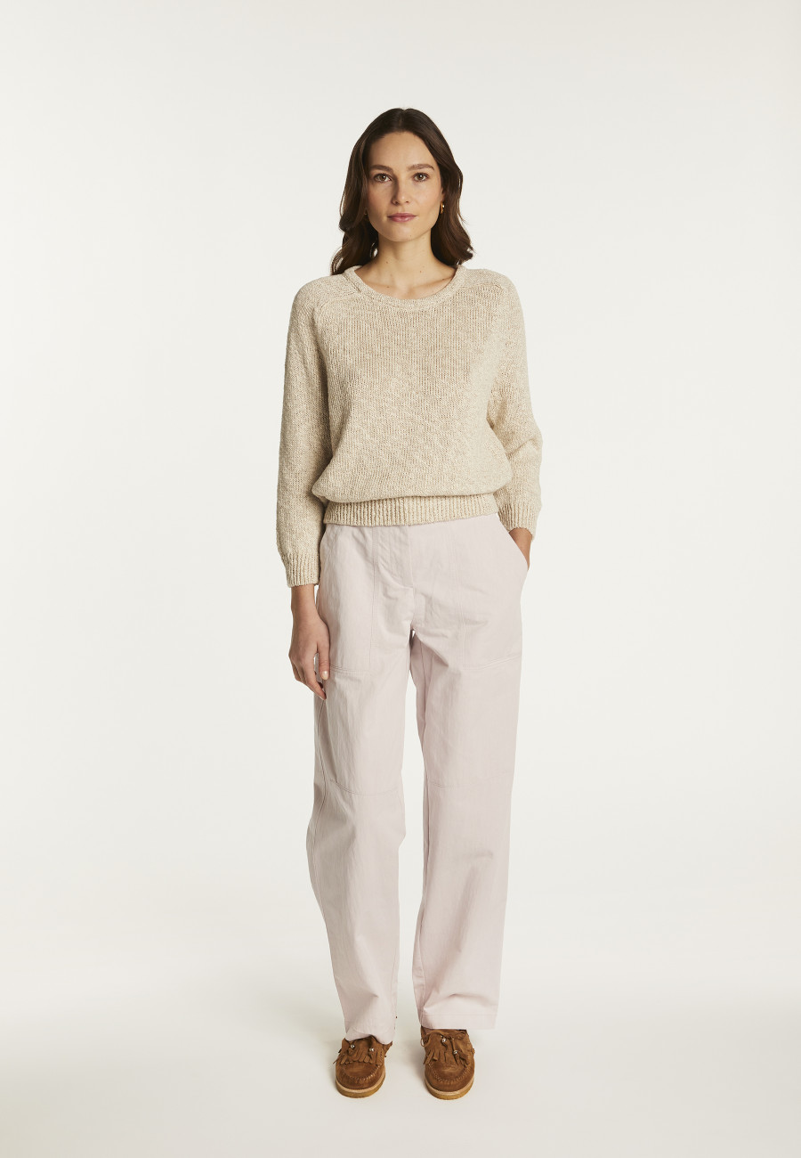 Cotton and linen crew neck sweater - Nicky