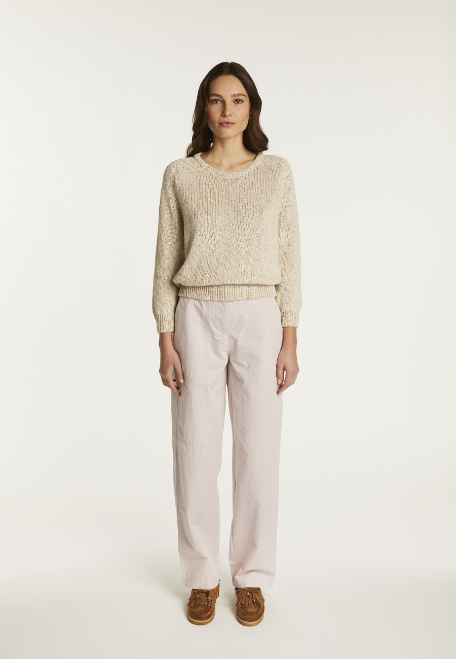 Cotton and linen crew neck sweater - Nicky