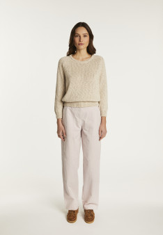 Cotton and linen crew neck sweater - Nicky