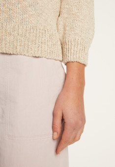 Cotton and linen crew neck sweater - Nicky