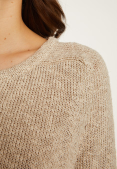 Cotton and linen crew neck sweater - Nicky