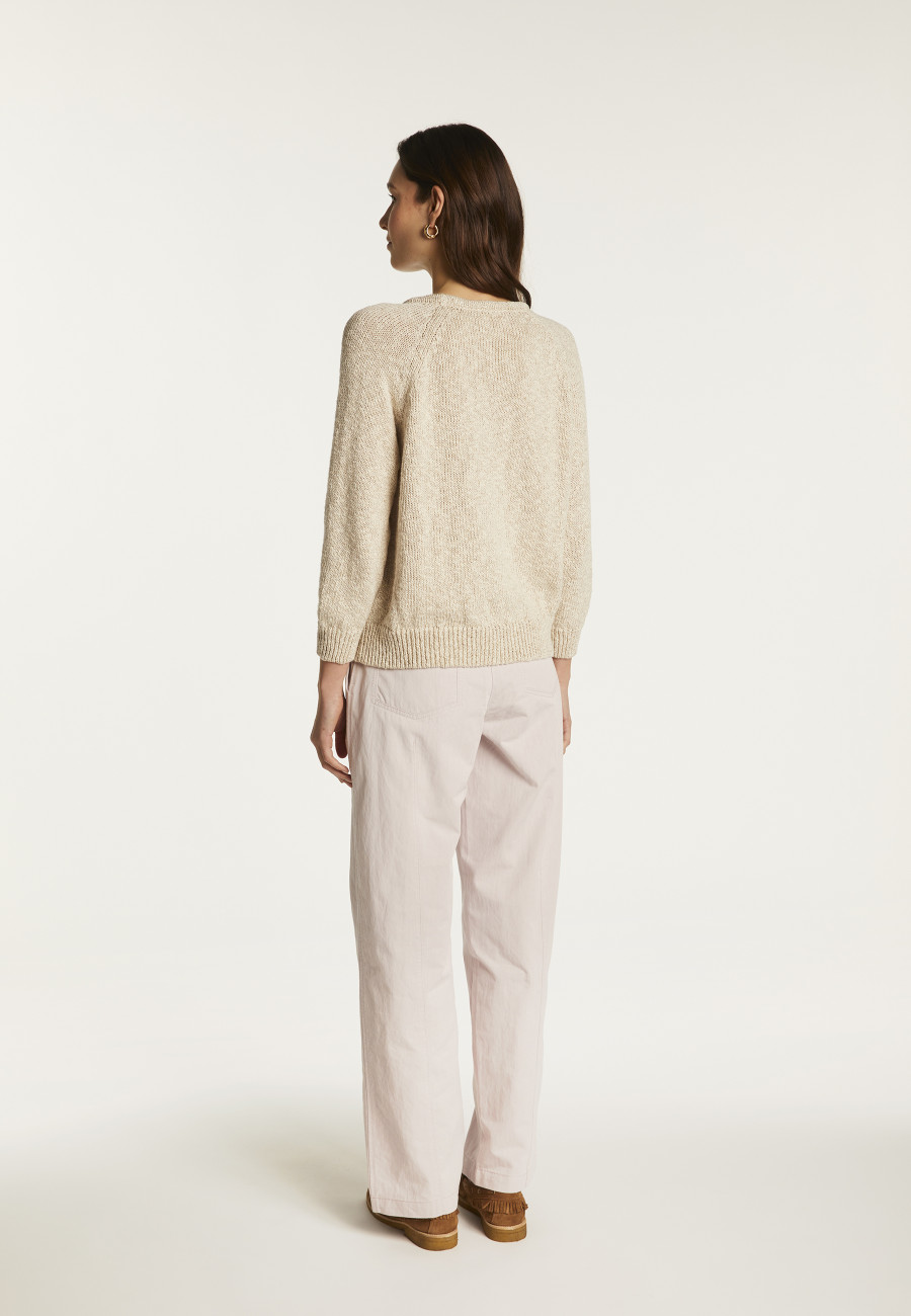 Cotton and linen crew neck sweater - Nicky