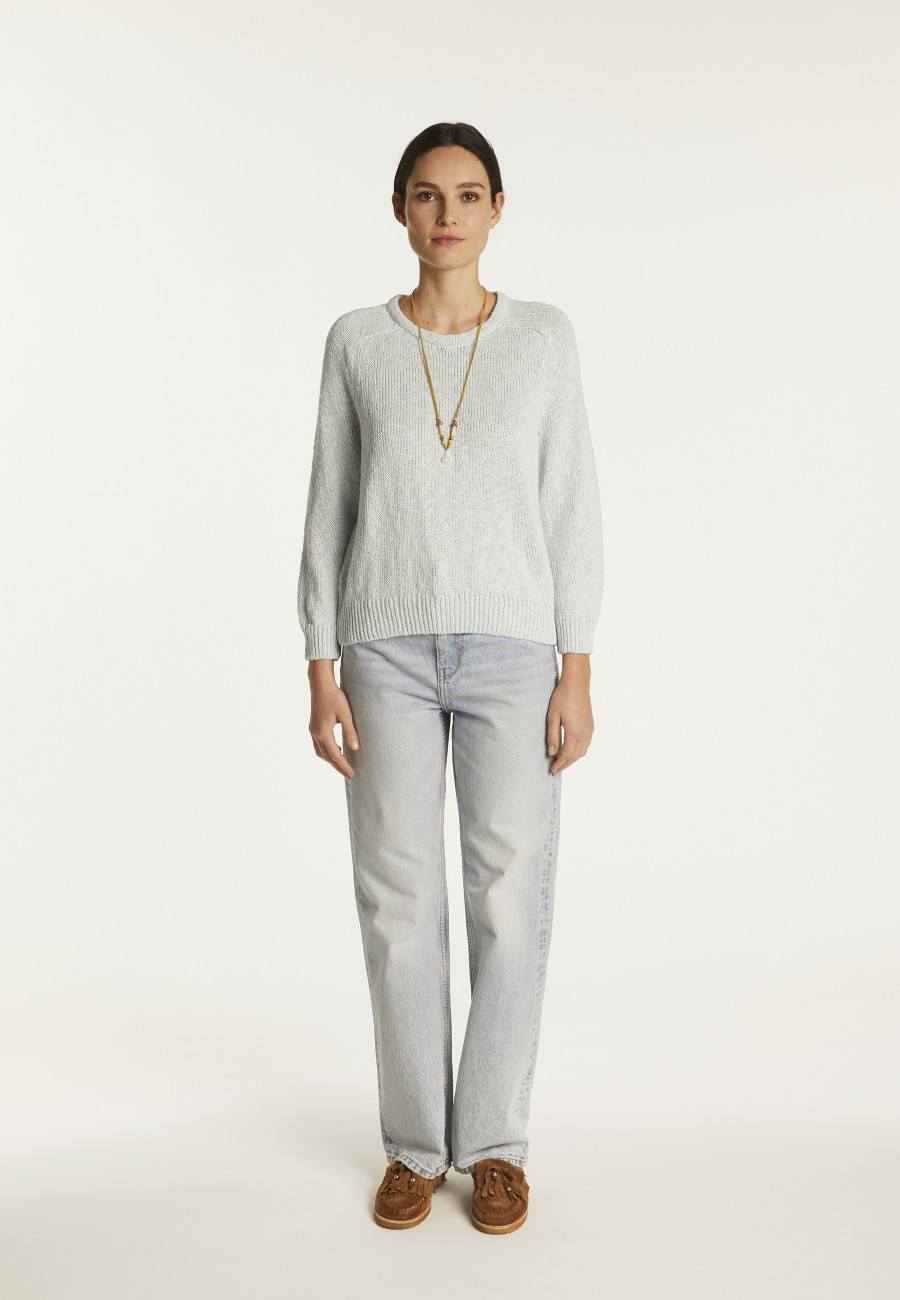 Cotton and linen crew neck sweater - Nicky