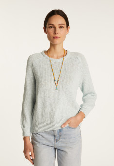 Cotton and linen crew neck sweater - Nicky