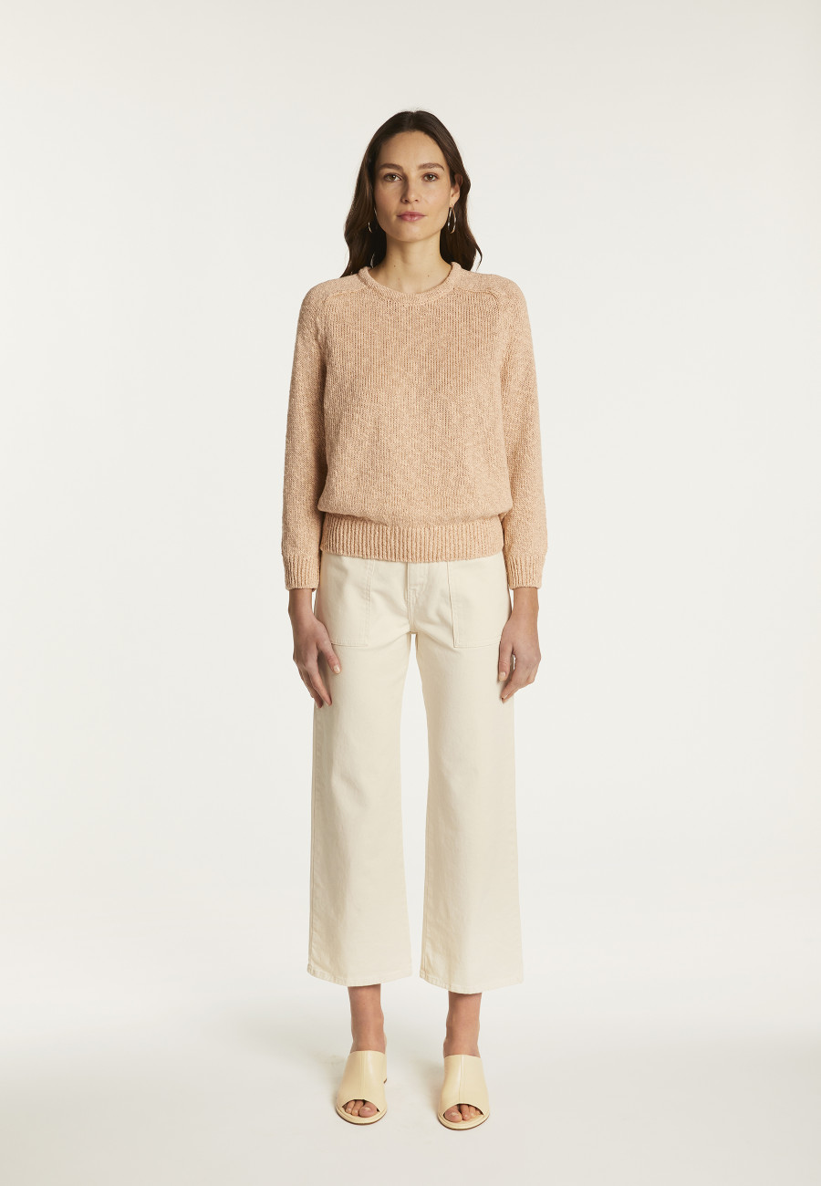 Cotton and linen crew neck sweater - Nicky