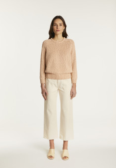 Cotton and linen crew neck sweater - Nicky