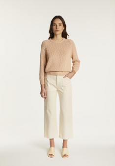 Cotton and linen crew neck sweater - Nicky