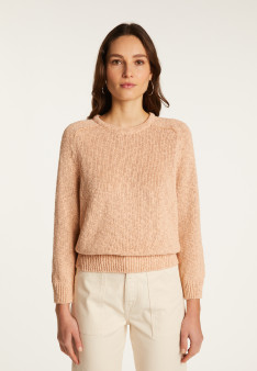 Cotton and linen crew neck sweater - Nicky