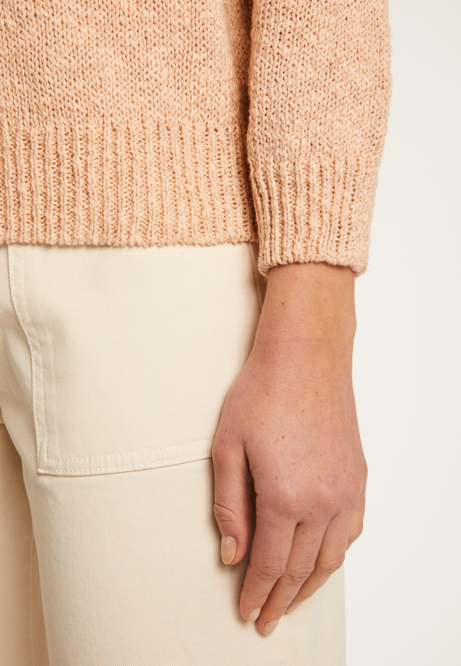 Cotton and linen crew neck sweater - Nicky