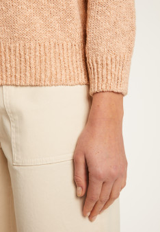 Cotton and linen crew neck sweater - Nicky