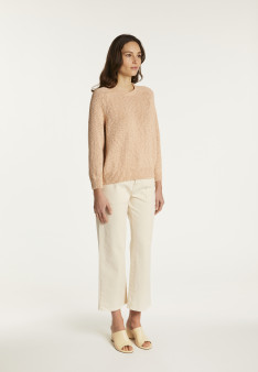 Cotton and linen crew neck sweater - Nicky