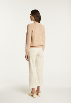 Cotton and linen crew neck sweater - Nicky