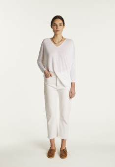 Batwing sleeve sweater in slub linen - Balou