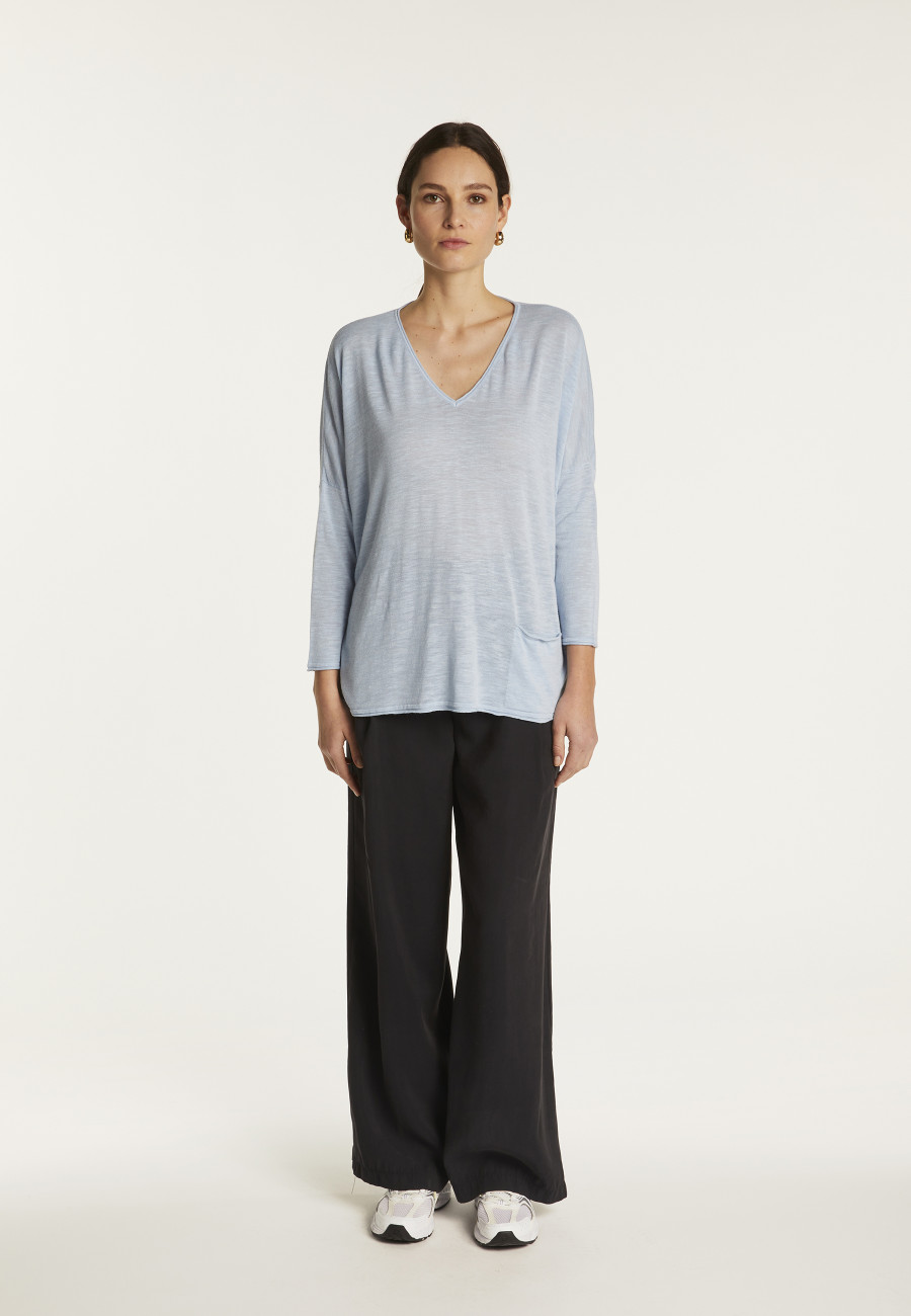 Batwing sleeve sweater in slub linen - Balou