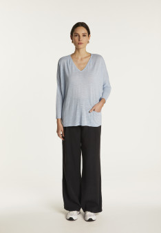 Batwing sleeve sweater in slub linen - Balou