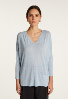 Batwing sleeve sweater in slub linen - Balou