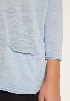 Batwing sleeve sweater in slub linen - Balou