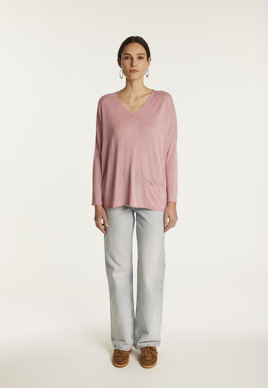 Batwing sleeve sweater in slub linen - Balou