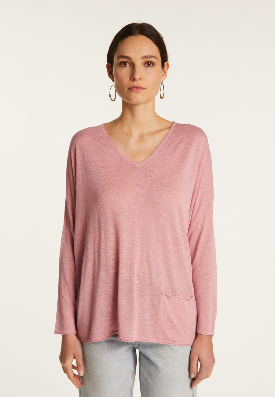 Batwing sleeve sweater in slub linen - Balou