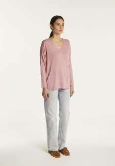 Batwing sleeve sweater in slub linen - Balou