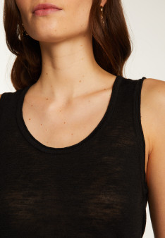 Slub linen tank top - Maitena