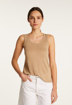 Slub linen tank top - Maitena