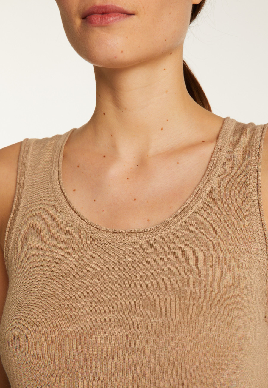 Slub linen tank top - Maitena