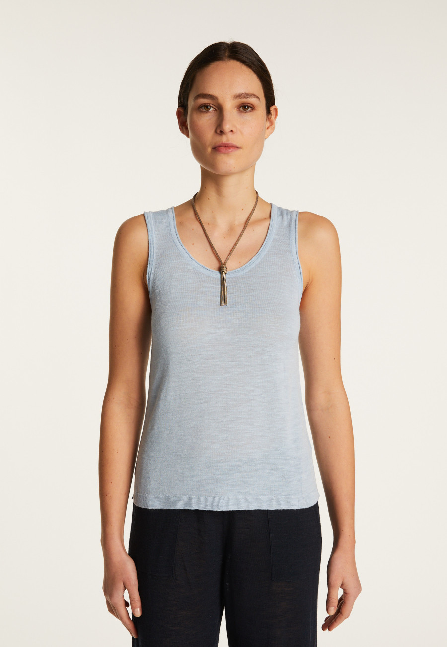 Slub linen tank top - Maitena