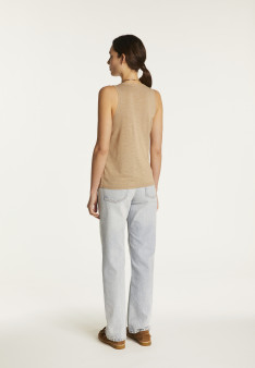 Slub linen V-neck tank top - Lalita