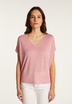 Slub linen V-neck T-shirt - Larra