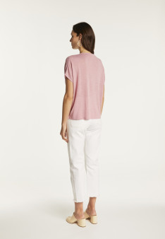 Slub linen V-neck T-shirt - Larra