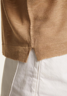 Round neck t-shirt in flamed linen - Domy