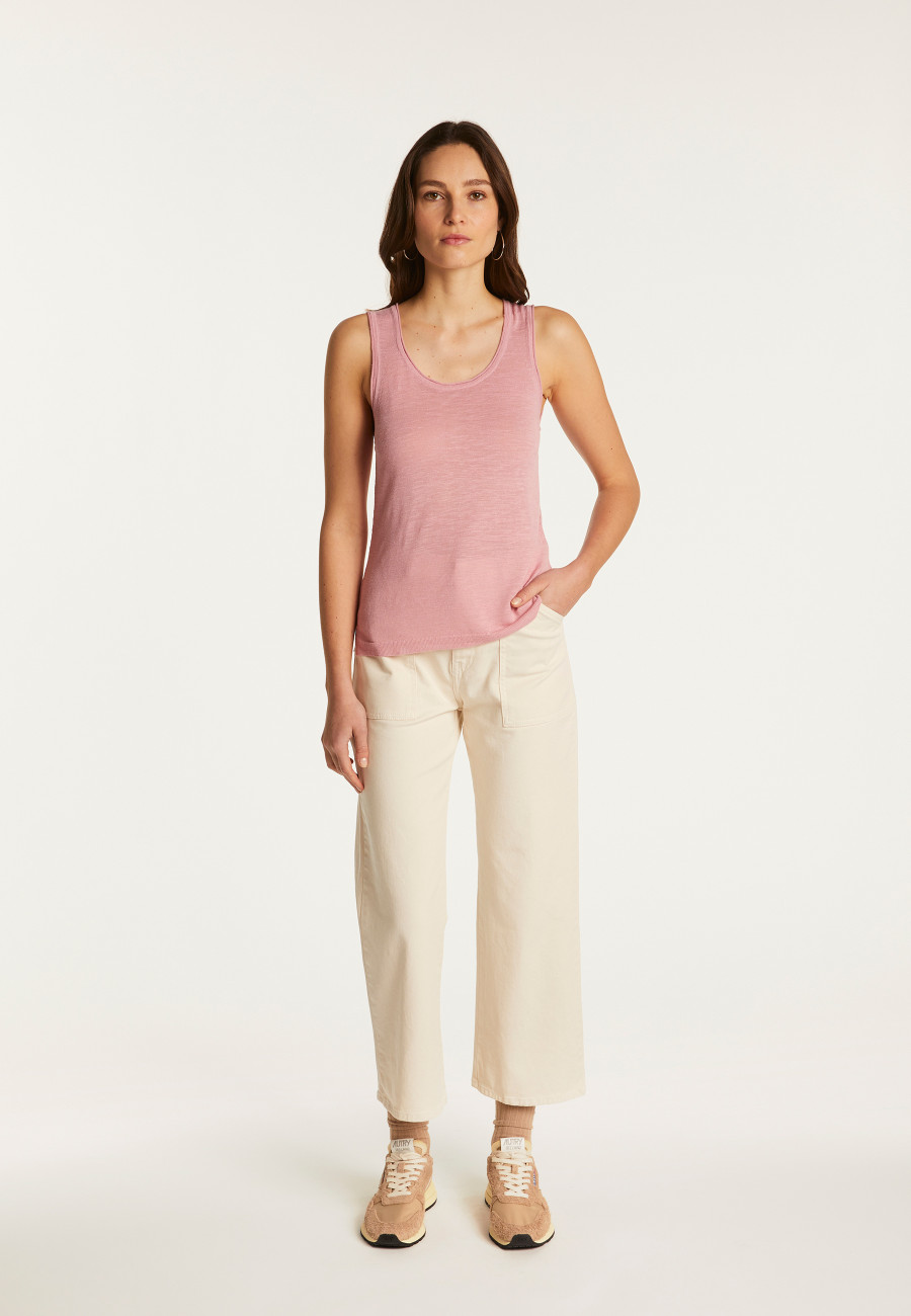 Slub linen tank top - Maitena