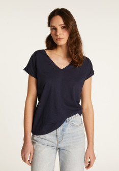 T-shirt col V en coton - Dasha