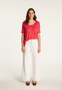 Round neck t-shirt in flamed linen - Béatrice
