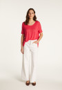 Round neck t-shirt in flamed linen - Béatrice