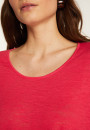 Round neck t-shirt in flamed linen - Béatrice