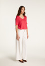 Round neck t-shirt in flamed linen - Béatrice