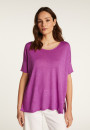Round neck t-shirt in flamed linen - Béatrice