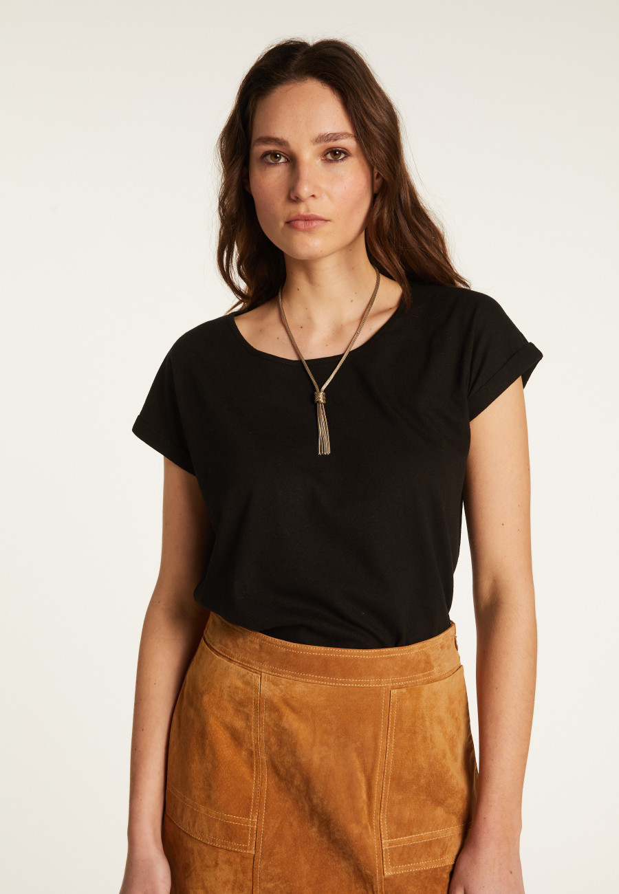 Cotton boat neck t-shirt - Divine