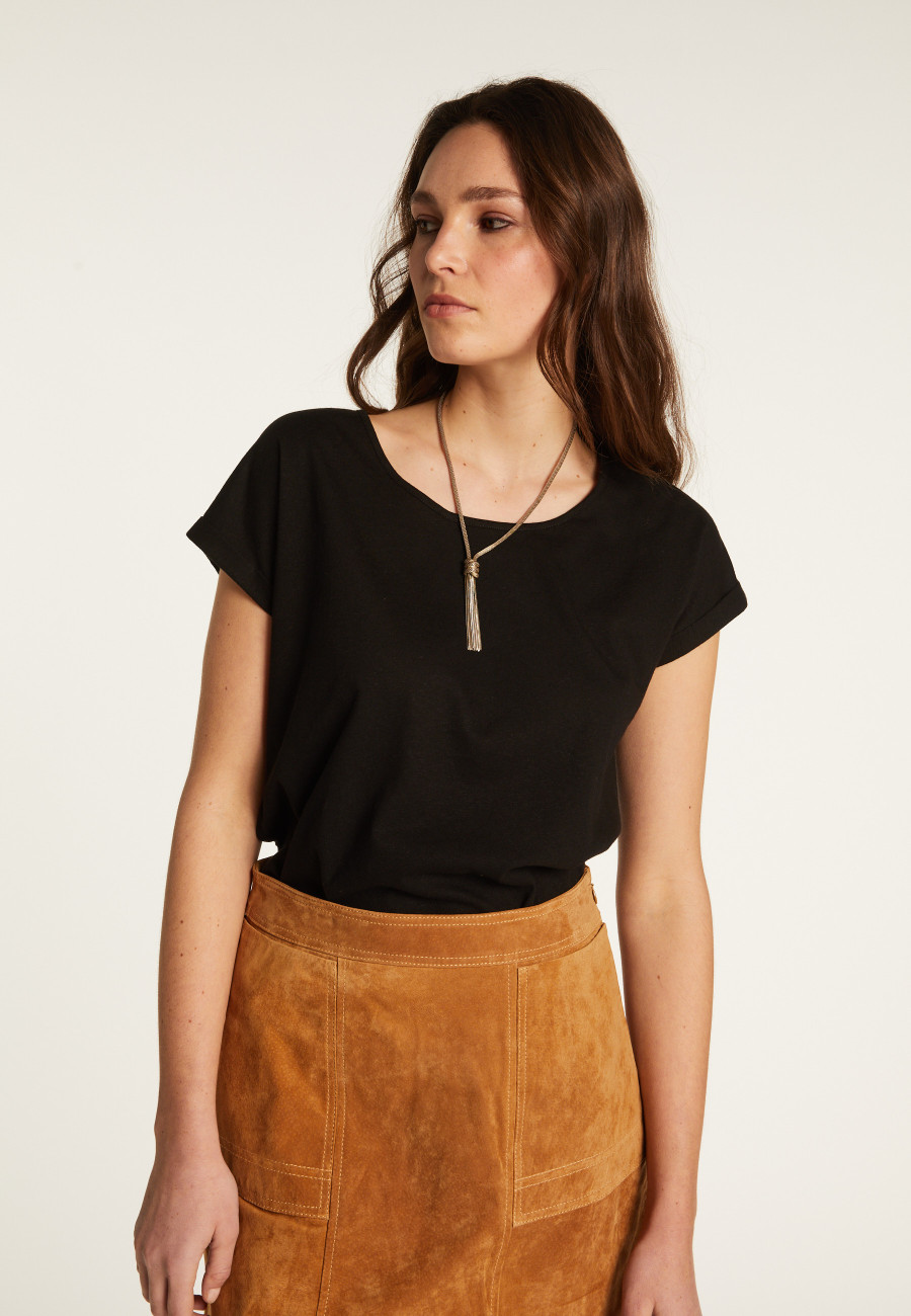 Cotton boat neck t-shirt - Divine