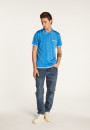 Polo fines rayures Fil Lumière Laurentin 6042 flot - 06 bleu moyen