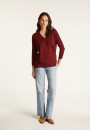Pull à fentes col v en laine - Bernice 7002 arome - 82 Ecru