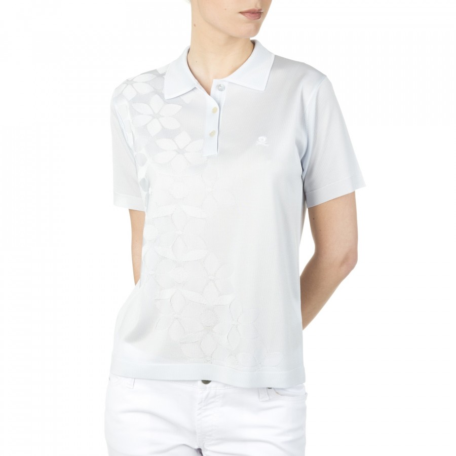 womens patterned polo shirts