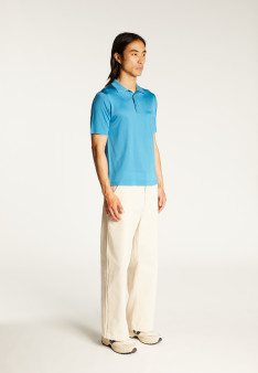 Man's polo of quality made of fil lumiere | Montagut Paris official website