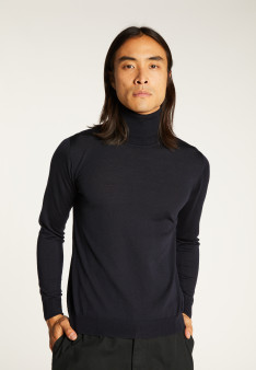 Pull col roulé en laine mérinos pour homme