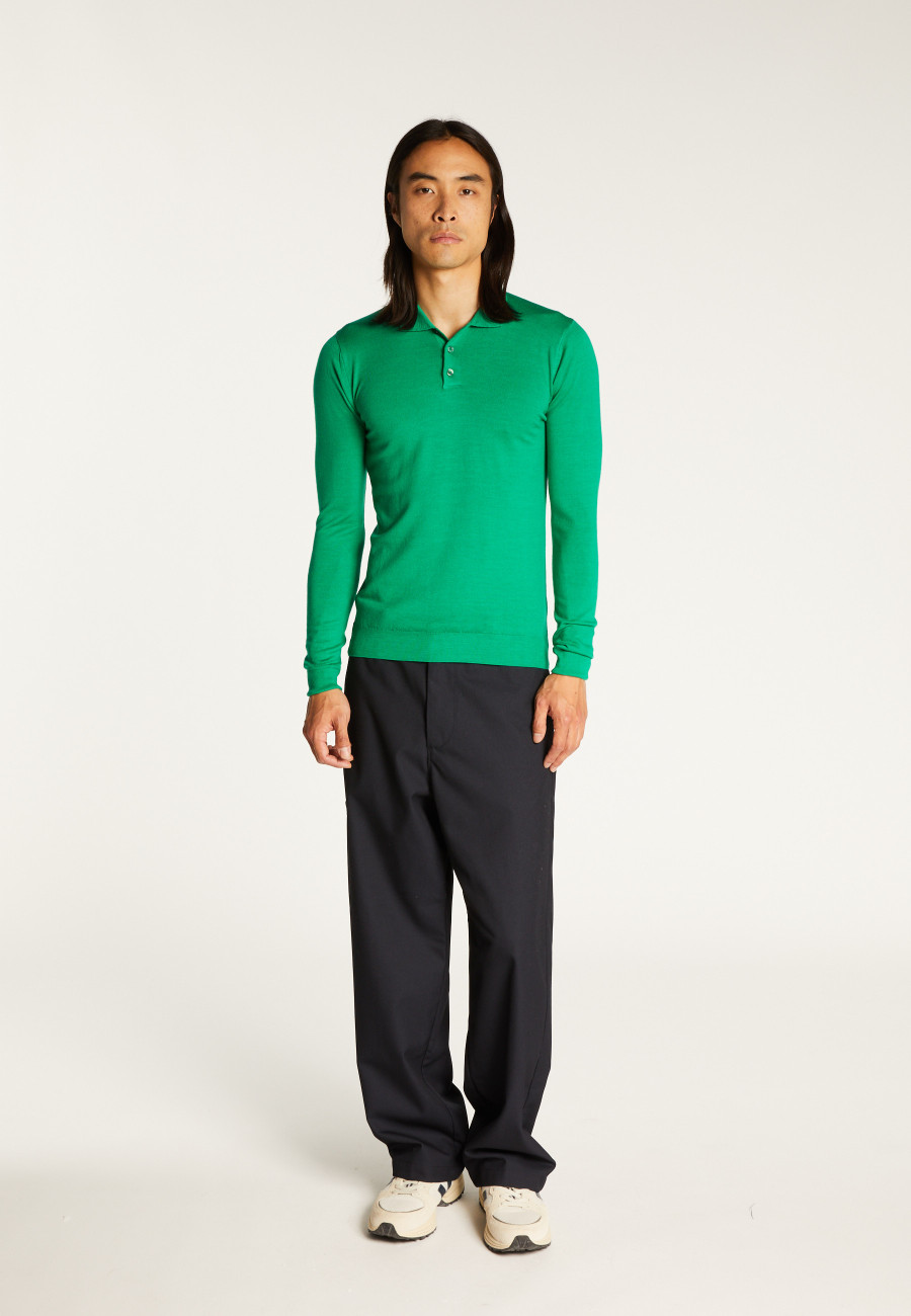 Pull col polo en laine mérinos pour homme