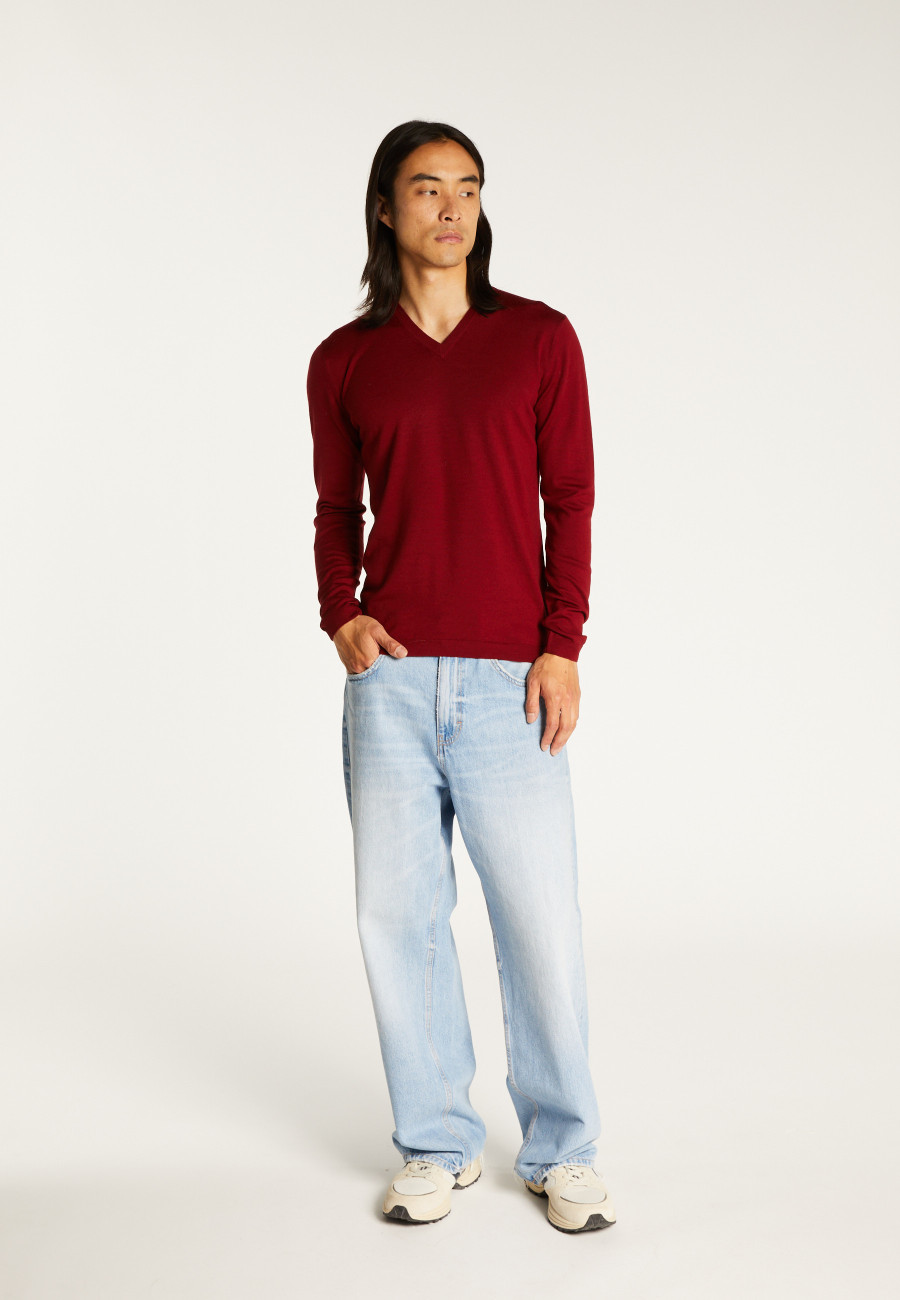 Pull col V en laine mérinos - Elmo