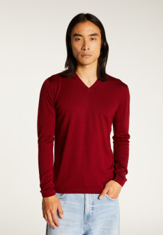 Pull col V en laine mérinos - Elmo
